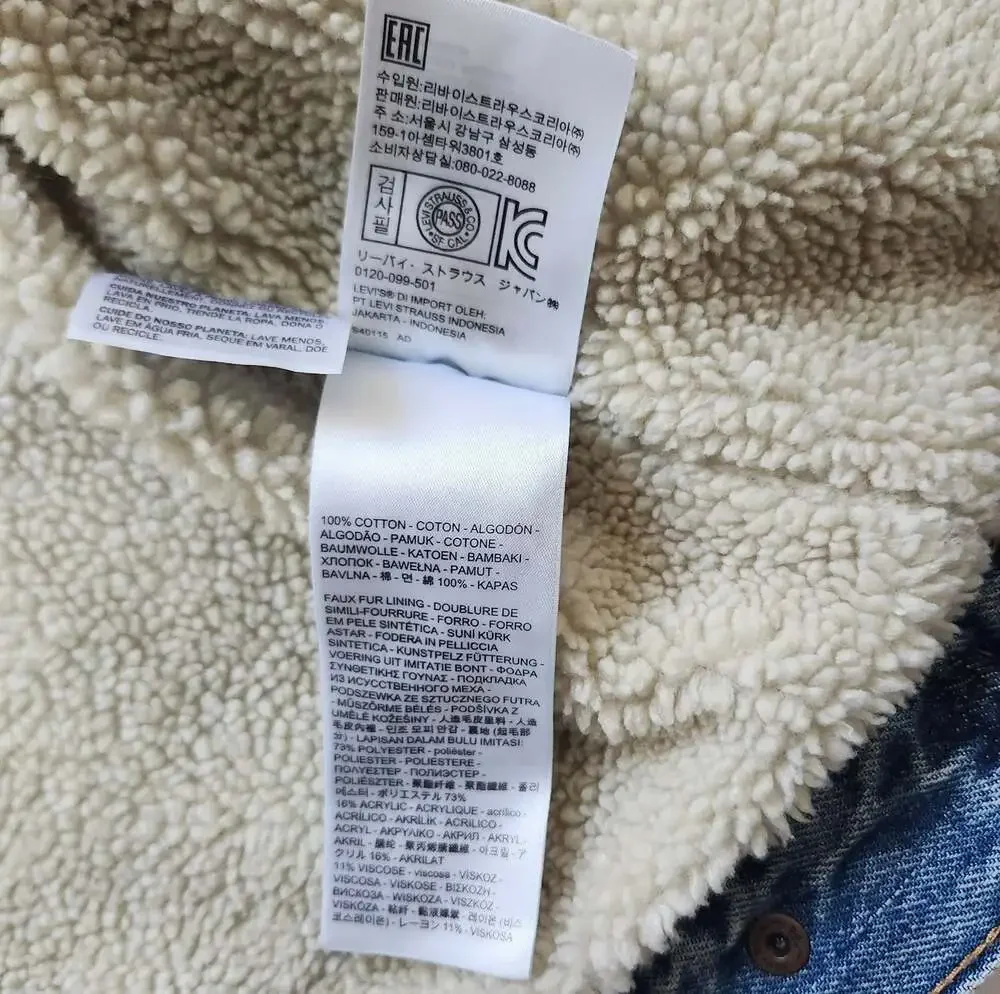 Levi's Premium Sherpa Lined Denim Trucker Jacket Size L